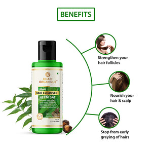Khadi Organique Neem Sat Hair Cleanser (Shampoo) - 210ml