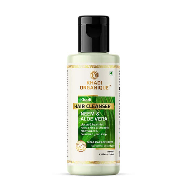 Khadi Organique Neem & Aloe Vera Hair Cleanser (Shampoo) - SLS And Paraben Free - 210ml