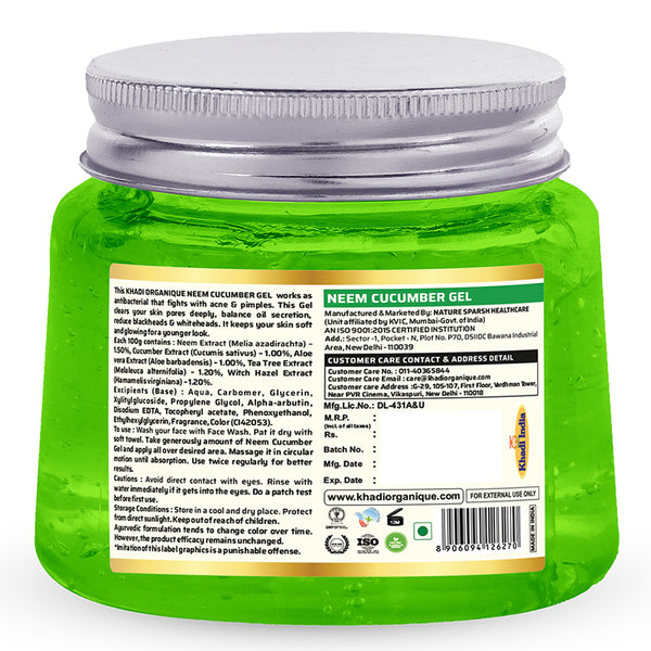 Khadi Organique Neem Cucumber Gel