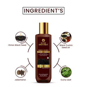 Khadi Organique Onion Black Seed Hair Cleanser/Shampoo - SLS And Paraben Free-200 ml