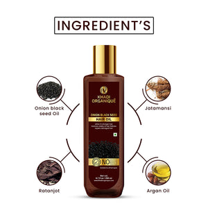 Khadi Organique Onion Black Seed Hair Oil-200 ml