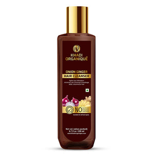 Khadi Organique Onion Ginger Hair Cleanser/Shampoo - SLS And Paraben Free-200 ml