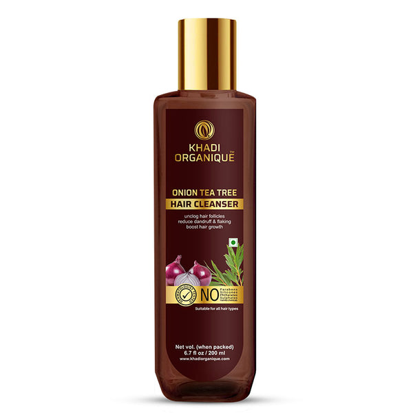 Khadi Organique Onion Tea Tree Hair Cleanser/Shampoo - SLS And Paraben Free-200 ml