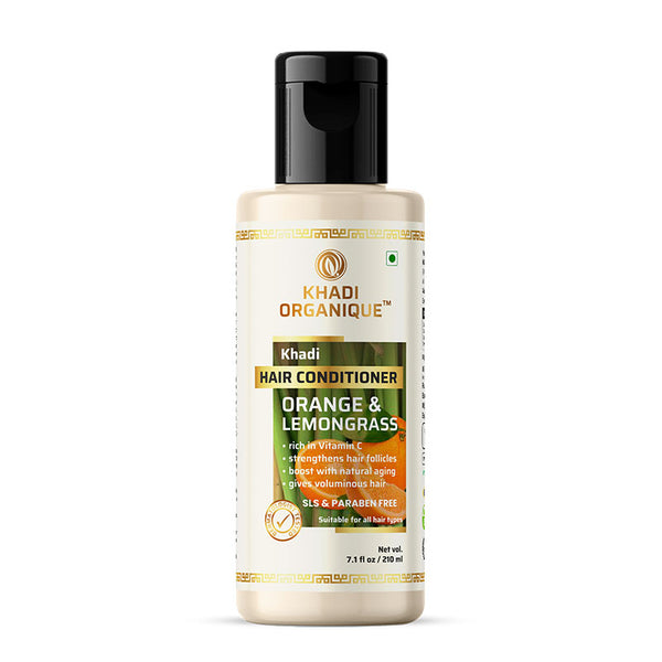 Khadi Organique Orange & Lemongrass Hair Conditioner (SLS & PARABEN FREE) - 210ml