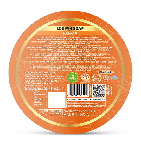 Khadi Organique Papaya Loofah Soap