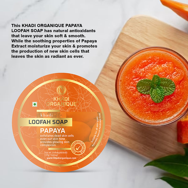 Khadi Organique Papaya Loofah Soap