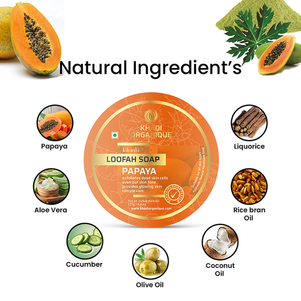 Khadi Organique Papaya Loofah Soap