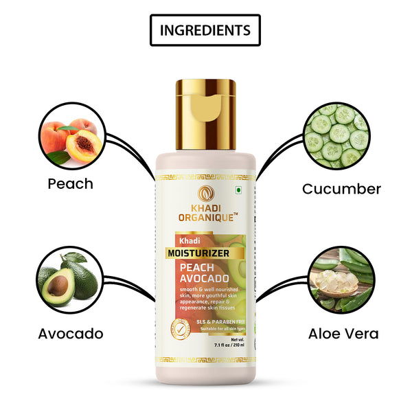 Khadi Organique Peach Avocado Moisturizer - SLS And Paraben Free