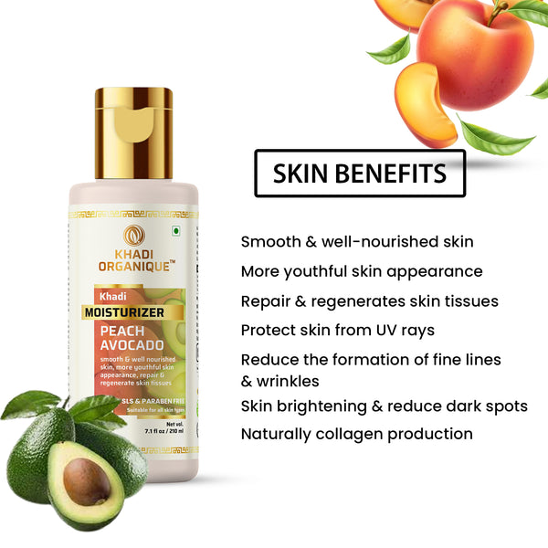 Khadi Organique Peach Avocado Moisturizer - SLS And Paraben Free