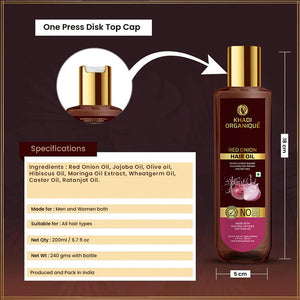 Khadi Organique Red Onion Hair Oil-200 ml
