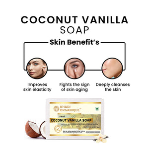 KHADI ORGANIQUE COCONUT VANILLA SOAP (Pack Of 3)