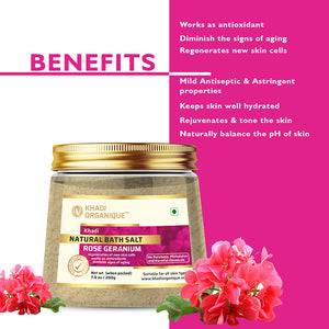 KHADI ORGANIQUE ROSE GERANIUM NATURAL BATH SALT