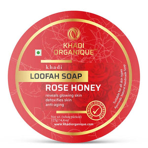 Khadi Organique Rose Honey Loofah Soap