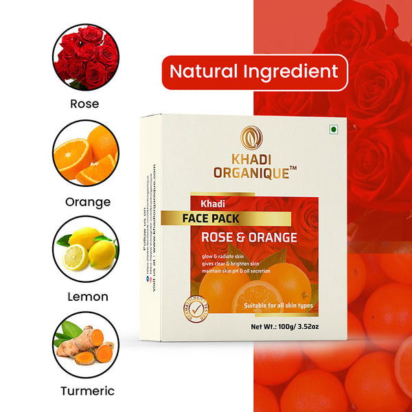 Khadi Organique Rose & Orange Face Pack