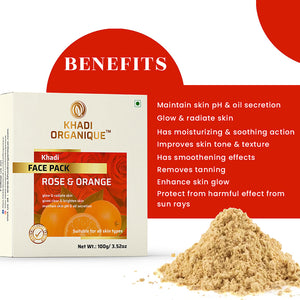 Khadi Organique Rose & Orange Face Pack