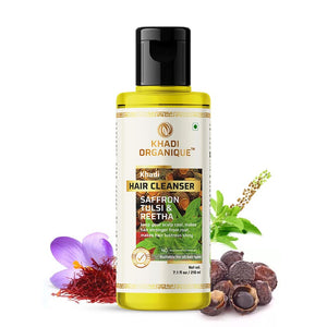 Khadi Organique Saffron,Tulsi & Reetha Hair Cleanser(Shampoo) - 210ml