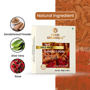 Khadi Organique Sandal & Rose Face Pack