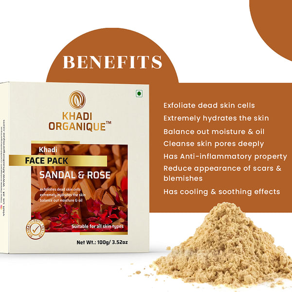 Khadi Organique Sandal & Rose Face Pack