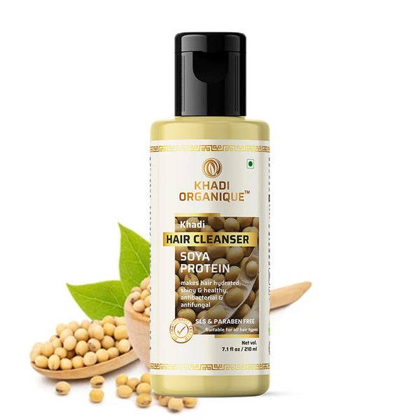 Khadi Organique Soya Protein Hair Cleanser/Shampoo - SLS And Paraben Free - 210ml