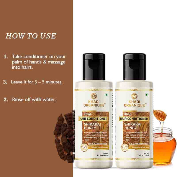 Khadi Organique Shikakai & Honey Hair Conditioner SLS Free - Pack of 2