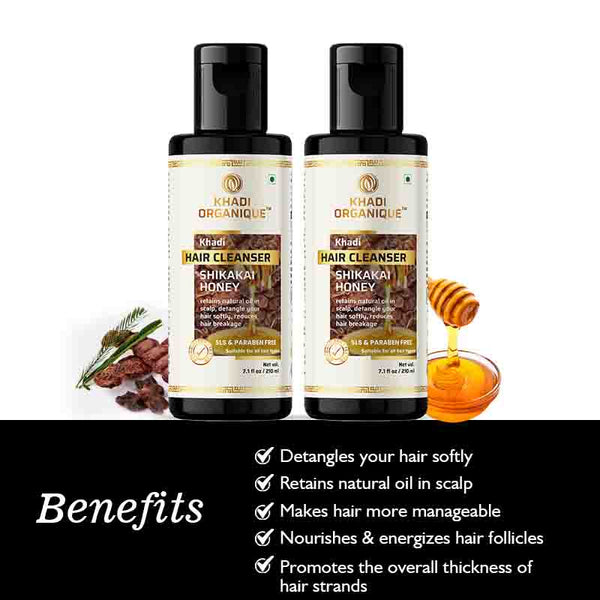 Khadi Organique Shikakai and Honey Cleanser - pack of 2