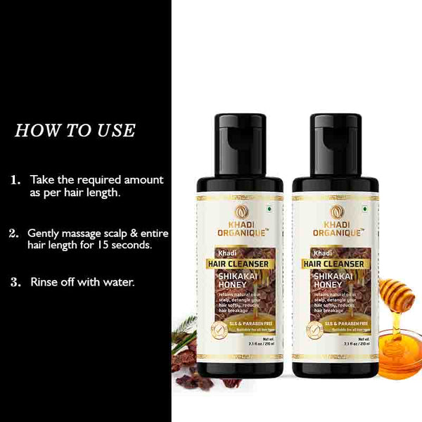 Khadi Organique Shikakai and Honey Cleanser - pack of 2