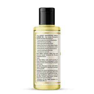 Khadi Organique Sweet Almond Oil (100% Cold Pressed Oil)-210ml