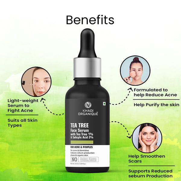 KHADI ORGANIQUE TEA TREE FACE SERUM-30 ml