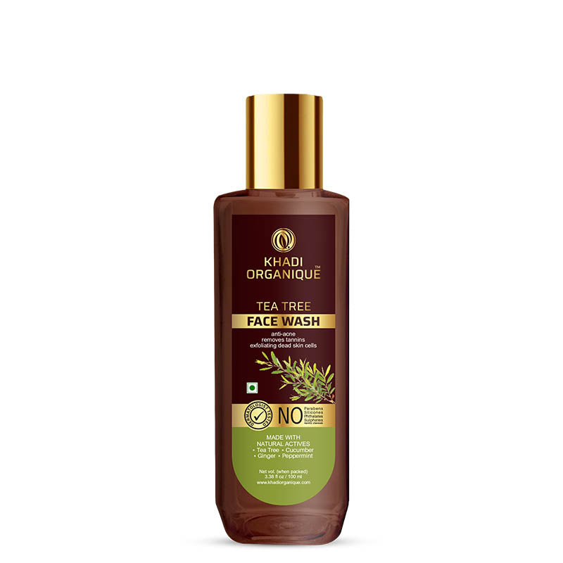 Khadi Organique Tea Tree Face Wash - SLS And Paraben Free-100 ml