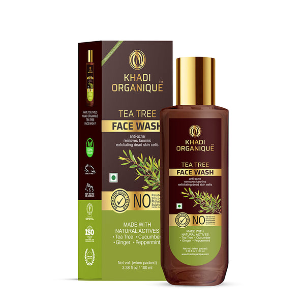 Khadi Organique Tea Tree Face Wash - SLS And Paraben Free-100 ml