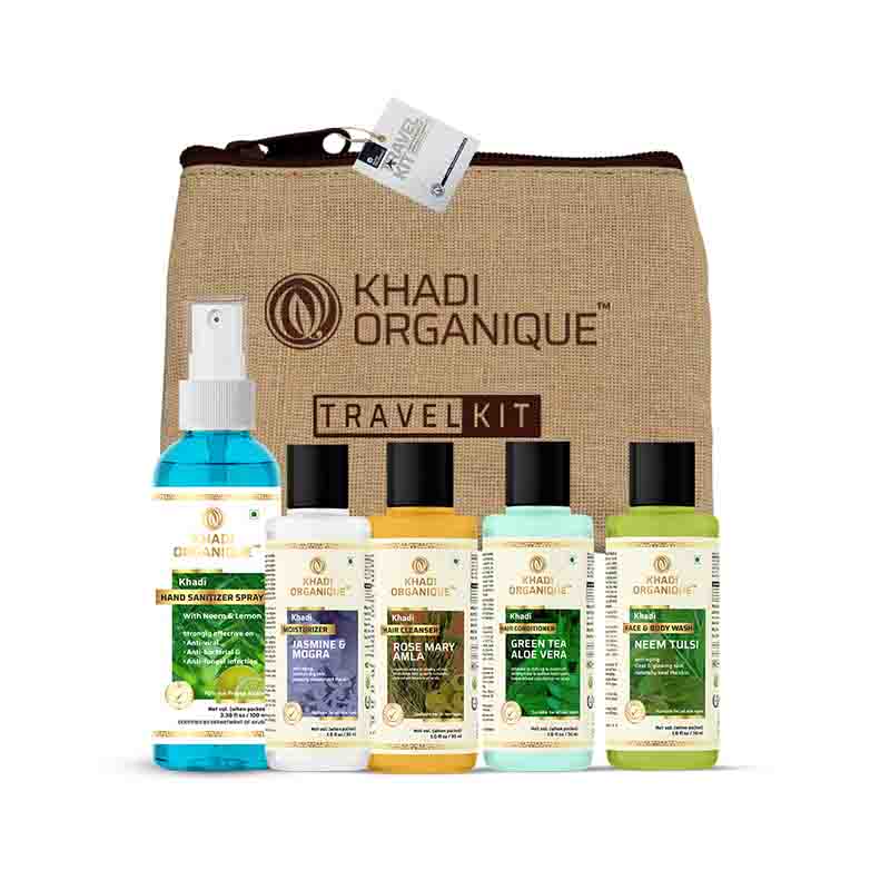 Khadi Organique All in one Travel Kit for Women & Men with Hand Sanitizer spray
