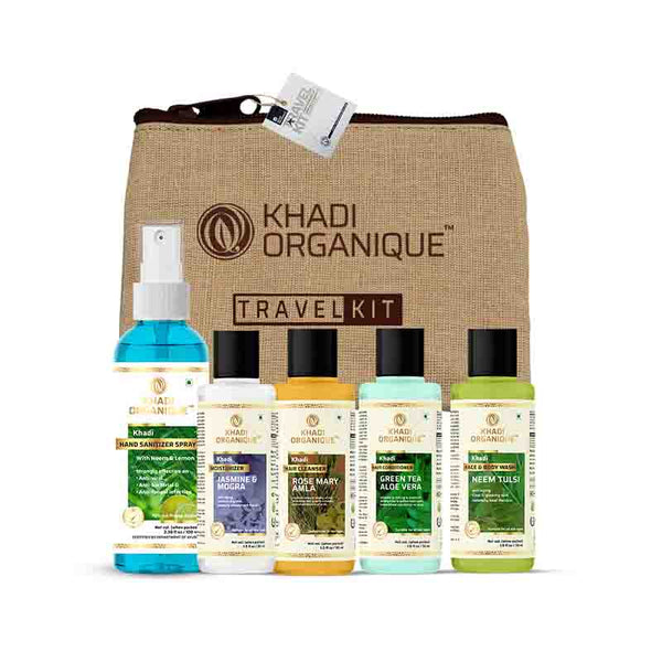 Khadi Organique All in one Travel Kit for Women & Men with Hand Sanitizer spray