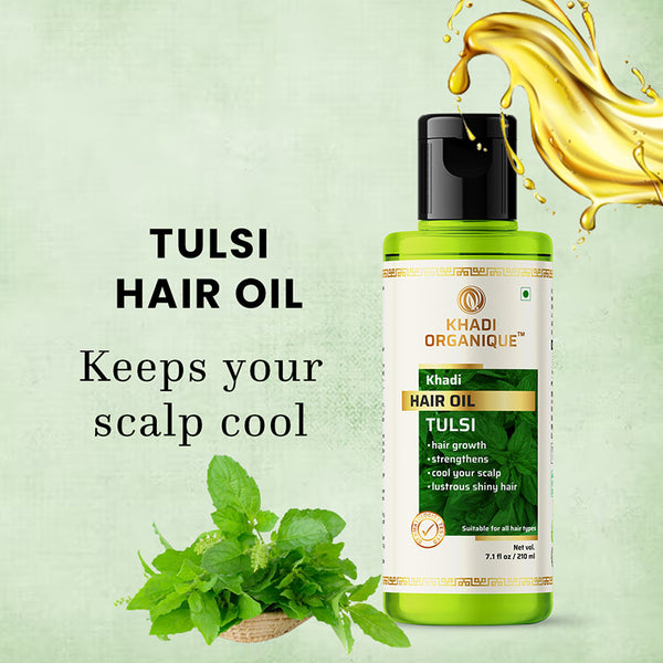 Khadi Organique Tulsi Hair Oil -210ml