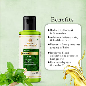 Khadi Organique Tulsi Hair Oil -210ml