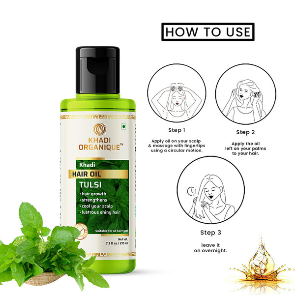 Khadi Organique Tulsi Hair Oil -210ml