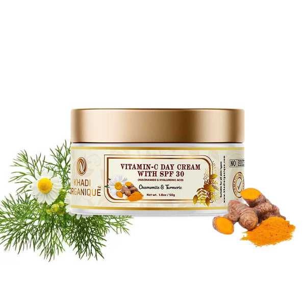Khadi Organique Vitamin C Day Cream With SPF 30 For Dark Spots & Dull Skin - 50gm