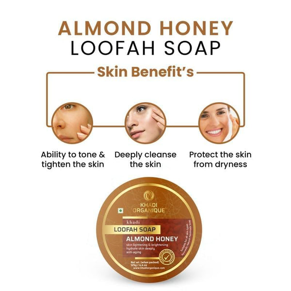 Khadi Organique Almond Honey Loofah Soap