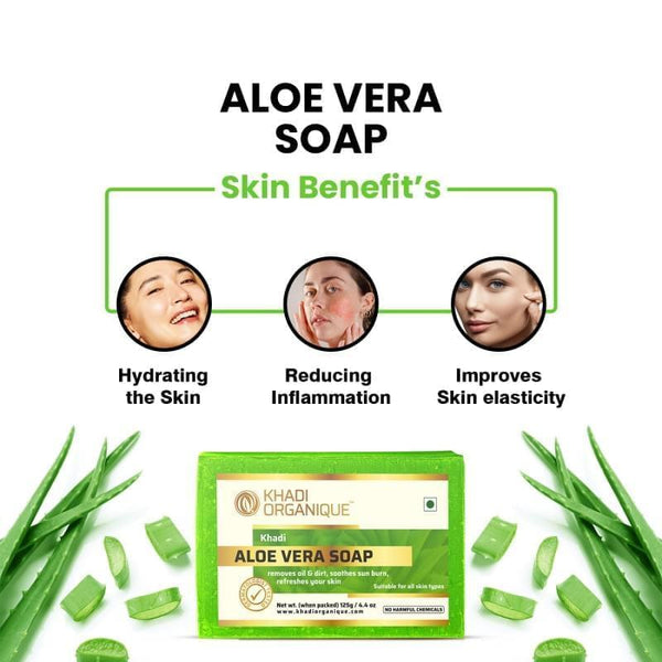 Khadi Organique Aloe Vera Soap (Pack Of 3)