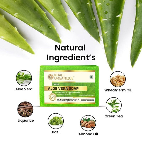 Khadi Organique Aloe Vera Soap (Pack Of 3)