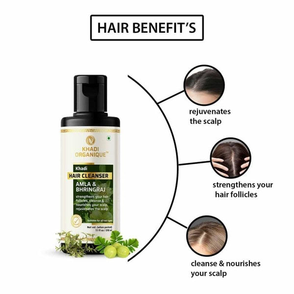 Khadi Organique Amla & Bhringraj Hair Cleanser (Shampoo) - 210 ml
