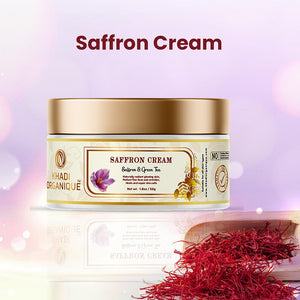 Khadi Organique Saffron Cream For Skin Brightening, Radiant Glow & Dark Spots (Paraben Free & No Harmful Chemicals) 50 gm