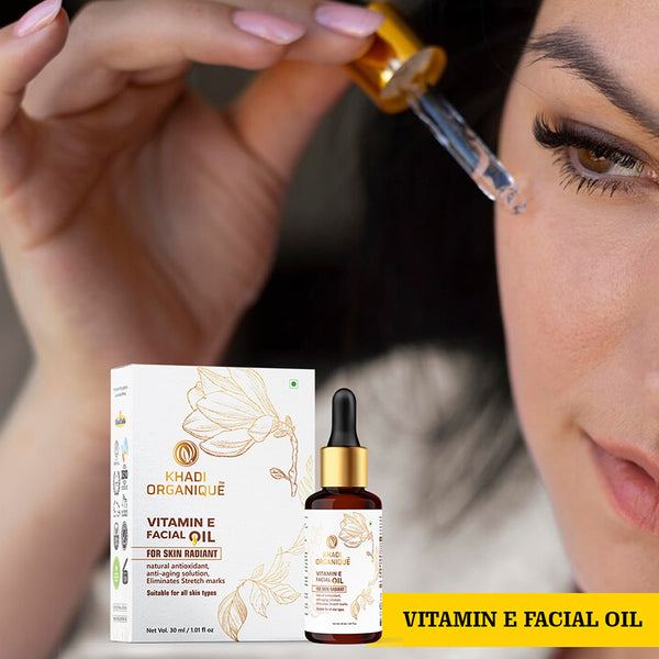 Khadi Organique Vitamin E Facial Oil for Skin Glowing - 30ml