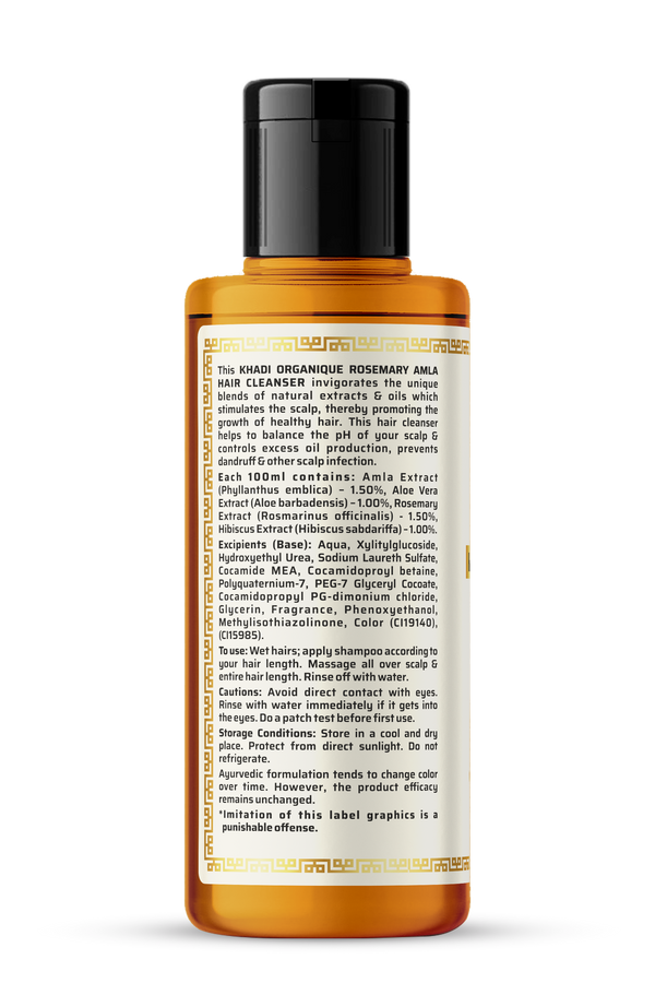 Khadi Organique Rosemary Amla Hair Cleanser (Shampoo) -210 ml