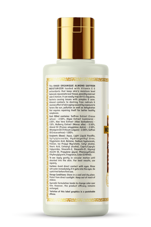 Khadi Organique Almond Saffron Moisturizer - SLS And Paraben Free