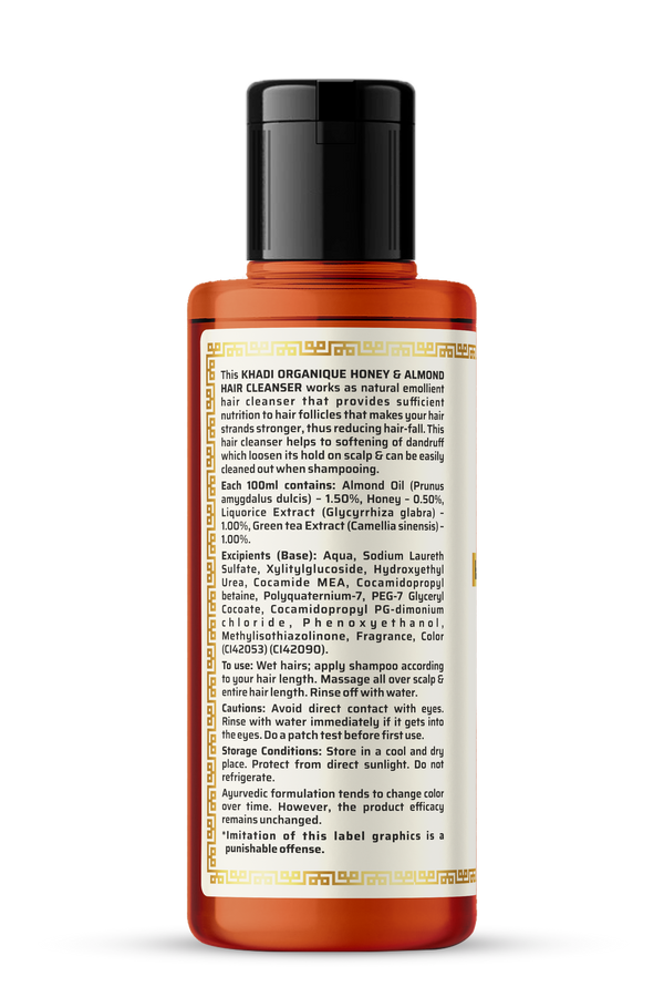 Khadi Organique Honey Almond Hair Cleanser (Shampoo) - 210ml