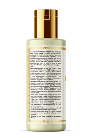 Khadi Organique Green Tea Aloe Vera Hair Conditioner - Sls & Paraben Free - 210ml