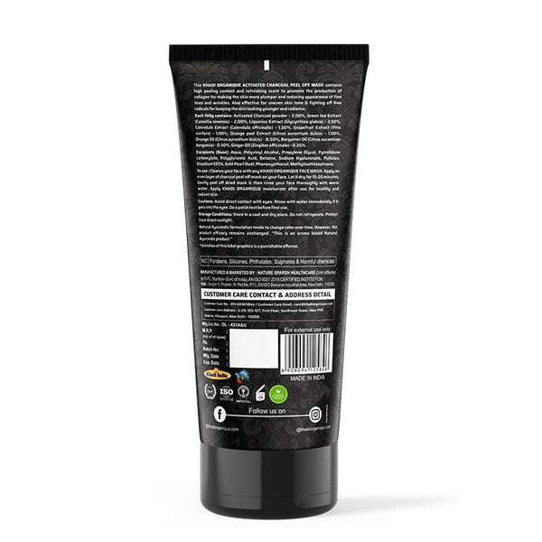 Khadi Organique Activated Bamboo Charcoal Peel Off Mask  - SLS And Paraben Free