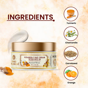 Khadi Organique Vitamin C Day Cream With SPF 30 For Dark Spots & Dull Skin - 50gm