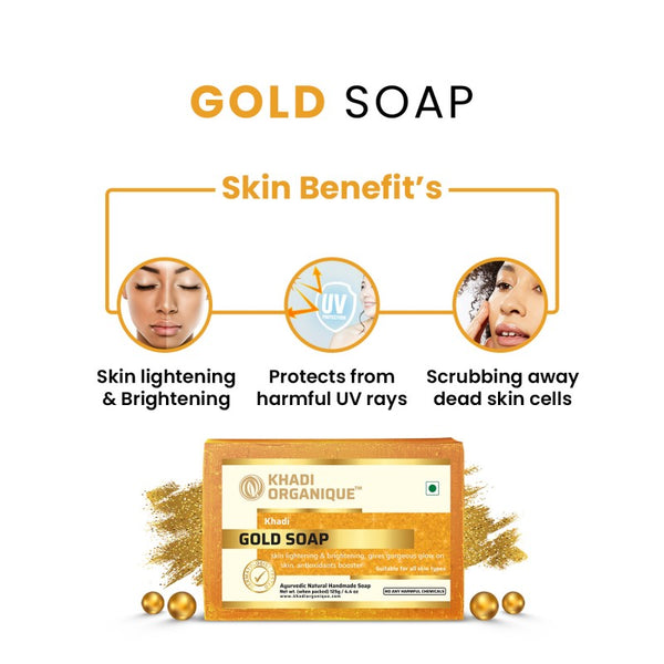 KHADI ORGANIQUE GOLD SOAP (Pack Of 3)