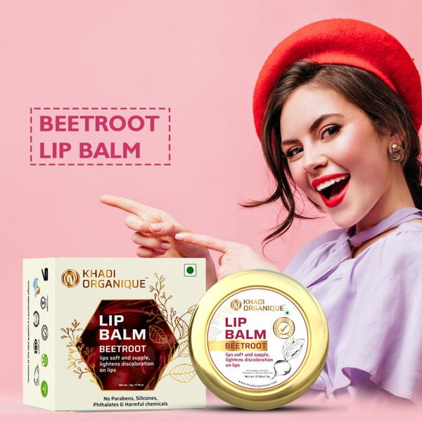 Khadi Organique Beetroot Lip Balm For Dry Damaged And Chapped Lips - 5GM - khadiorganique
